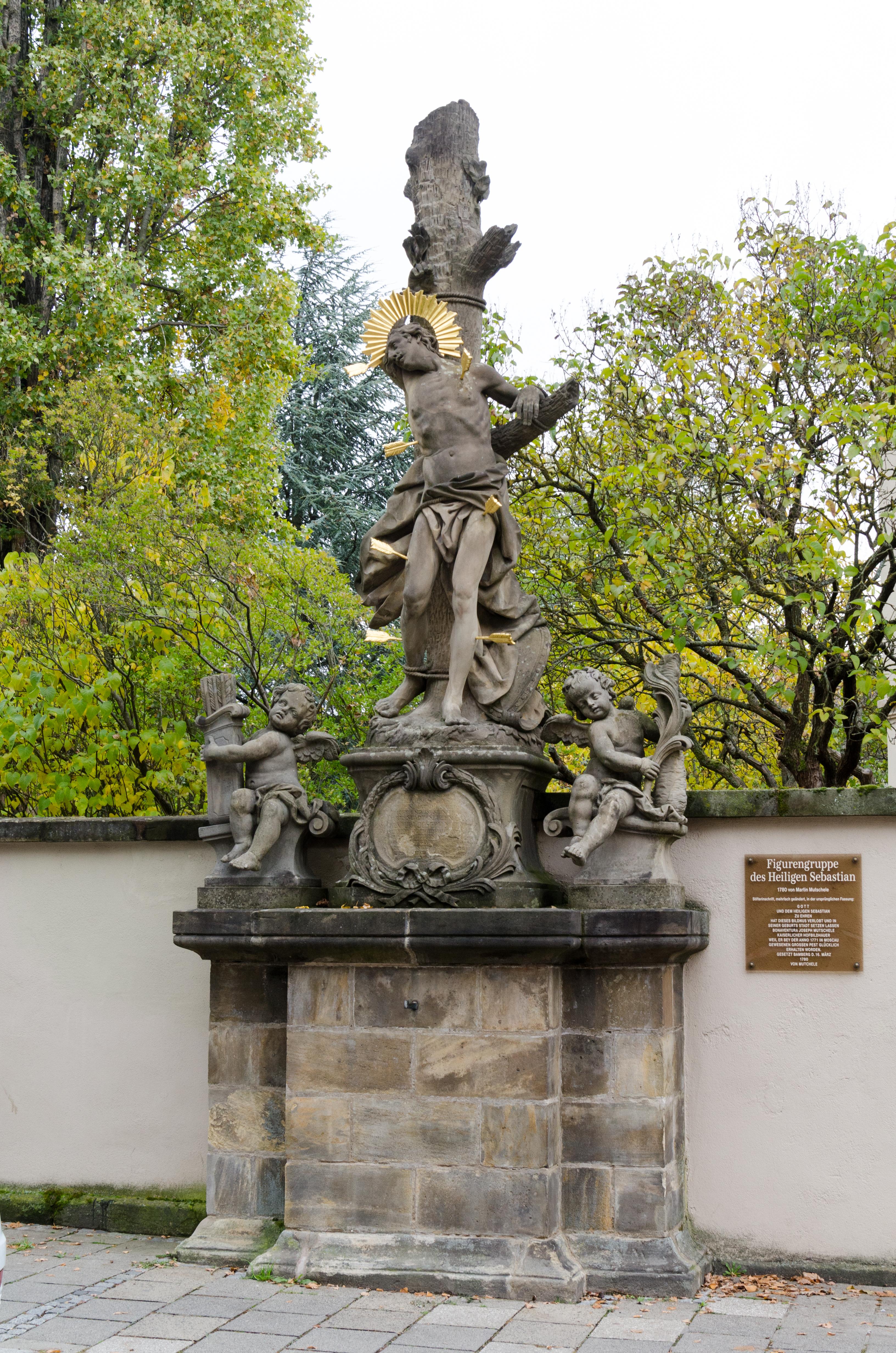 Sandsteinstatue des heiligen Sebastian